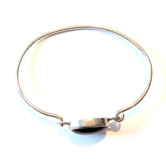 Sterling Silver Stamped OTC MX Onyx Modern Minimalist Bracelet 7.5 inches - Picture 7 of 9